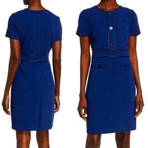 Karl Lagerfeld-Sheath Dress w/Faux Leather-S 10